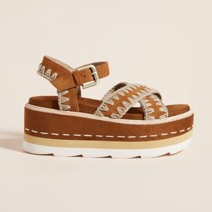 Never worn. BNWOB. Mou Platform suede sandals.